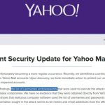 Сообщение Yahoo о краже логинов и паролей пользователей